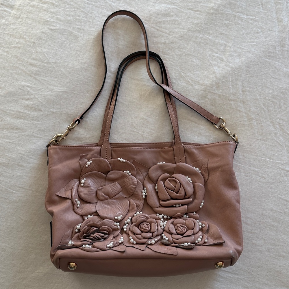 Valentino Garavani Pink Floral Tote Euc - Picture 2 of 9